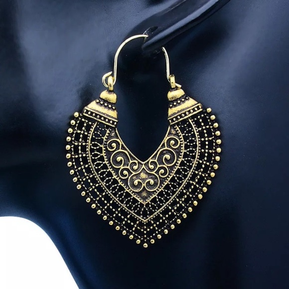 Jewelry - 🔴Gold Bohemian Boho Carved Engraved Earrings